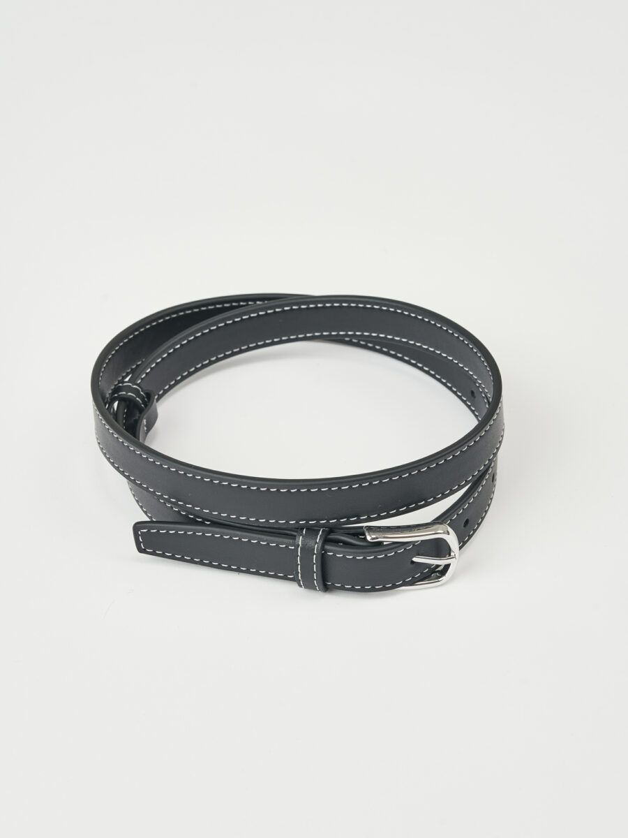 Julie Josephine Embla Slim Leather belt, black